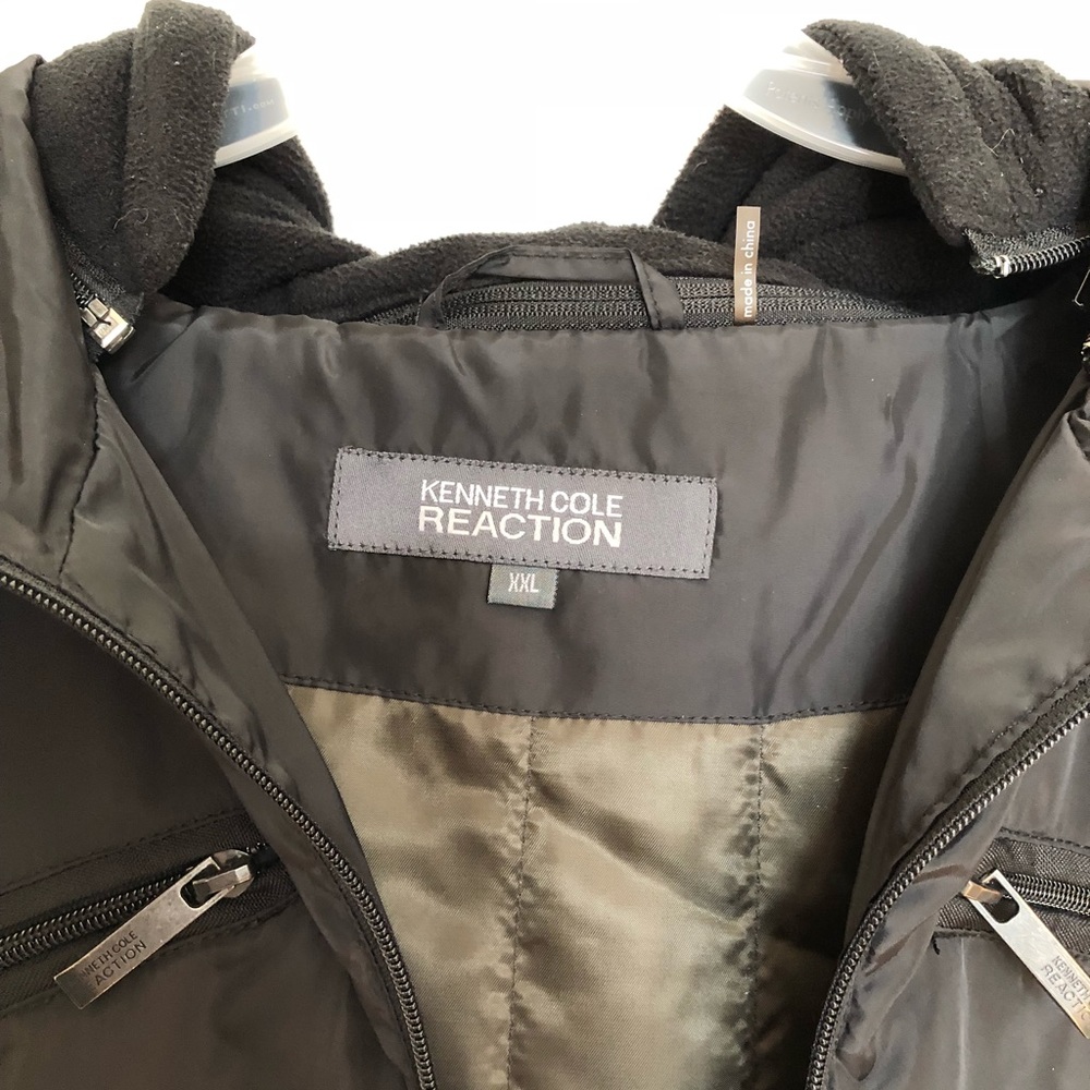 Kenneth Cole Reaction Men’s Jacket Fleece Hood - Picture 2 of 8